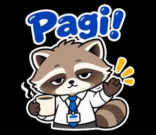 Office Raccoon インドネシア語版スタンプ